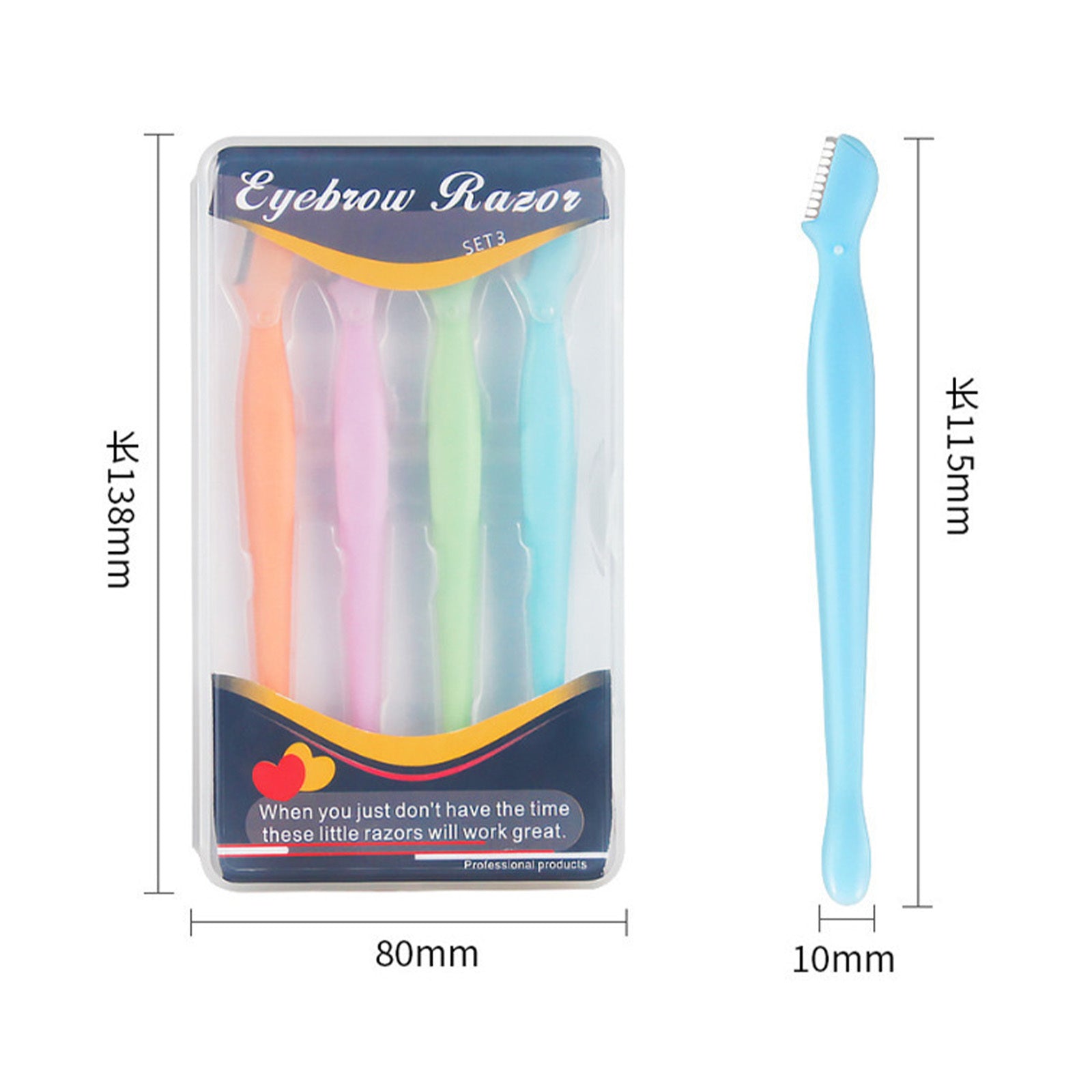 4 Pcs Straight Handle Round Head Eyebrow Trimmer Beauty Tools Beginner Anti-scratch Eyebrow Trimmer Eyebrow Razor Portable Face Razor Eye Brow Epilation Hair Removal Cutters Safety Razor Woman Makeup